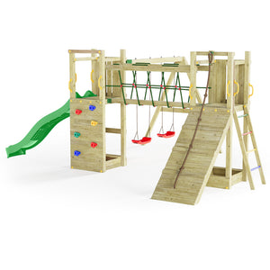 Parque infantil con cuerdas y puente