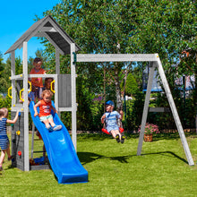Load image into Gallery viewer, Carol 2 Gray White colour playground with slide, house and swing
