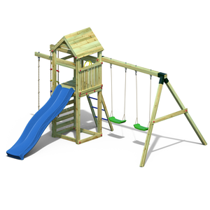 Gaia 2 climbing frame with double swing and slide