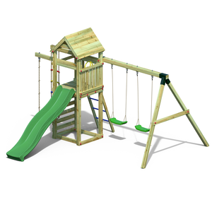 Gaia 2 climbing frame with double swing and slide