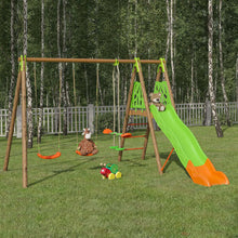 Load image into Gallery viewer, Akeo garden swing with slide and seesaw

